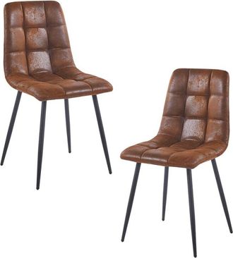 Regalos Miguel Regalos Miguel - Packs Sillas Comedor - Pack 2 Sillas Stuhl Polipiel - Marr&oacute;n Vintage