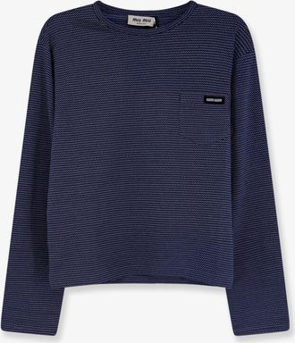 Miu Miu T-shirt in jersey bicolor con logo lettering - MIU MIU - gender_Woman