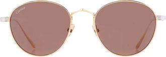 Cartier Polarized Brown Round Unisex Sunglasses CT0009S 002 51