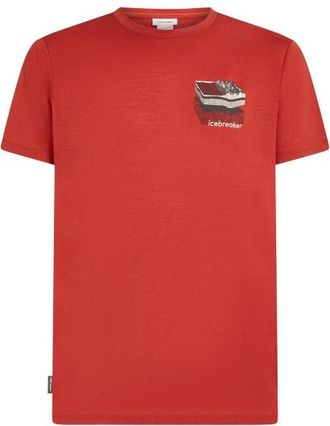 Icebreaker Merino 150 Tech Lite S/S Tee Evolving Layers Merinoshirt f&uuml;r Herren | rot
