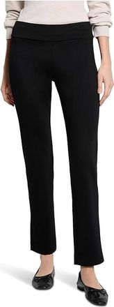 Nic+Zoe 29.5 Copley Straight Drapey Ponte Pants Womens Clothing Black Onyx : LG (US 12-14) 29.5, Polyester/Rayon/Spandex