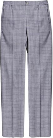 Versace Wollen Pantalon met Ruitpatroon - Heren - Nette broeken - Grijs - L - Wol - Broeken