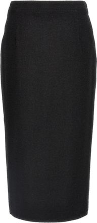 Alessandra Rich Midi Tweed Bouclé Skirt