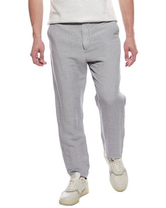 Elie Tahari Woven Flat Front Linen-Blend Pant