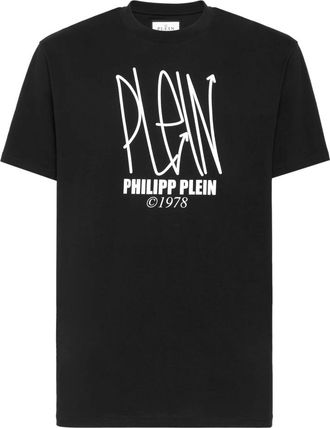 Philipp Plein T-shirt Round Neck SS Skull - Heren - T-shirts - Zwart - 2XL - Katoen - Tops
