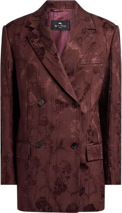 Etro Giacca doppiopetto a fiori - Rosso