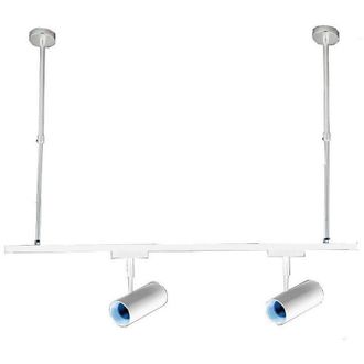 Trade Shop Trade Shop Traesio - Trade Shop - Asta Regolabile Per Faretti A Binario Elettrico Staffa A Soffitto 1 Mt T-100cm - Blanco