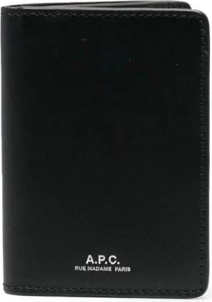A.P.C. Stefan Leren Kaarthouder - Heren - Portefeuilles - Zwart - ONE Size - Leer - Accessoires