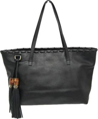 Gucci Pre-owned Tote Bags, female, Black, Size: ONE SIZE Pre-owned Leather gucci-bags
