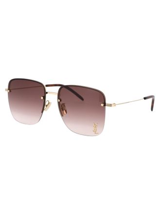 Saint Laurent Womens Sunglasses Sl312 M Gold-Brown Gold-Gold-Brown Metal Gold/gold/brown