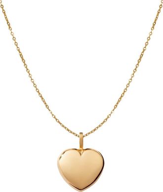 Made by Mary Puffy Heart Charm Necklace in Gold Filled at Nordstrom
