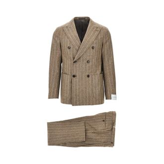 Caruso Aida pinstriped flannel double-breasted sui Man 48