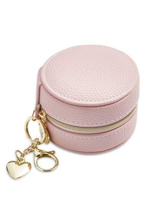 Nordstrom Mini Jewelry Box with Keychain Charm in Pink- Gold Heart at Nordstrom
