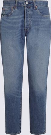 Levi's Blue Cotton Denim 501 Jeans