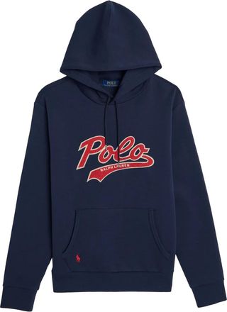 Polo Ralph Lauren Felpa a doppia maglia con logo e cappuccio - Blu