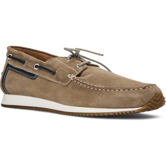 Aquatalia Lido Boat Sneaker in Sand Suede at Nordstrom, Size 10.5