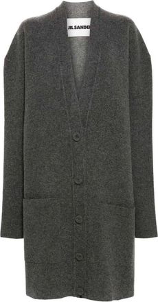 Jil Sander Cardigan Lungo con Bottoni - - Knitwear - Donna - Grigio - M
