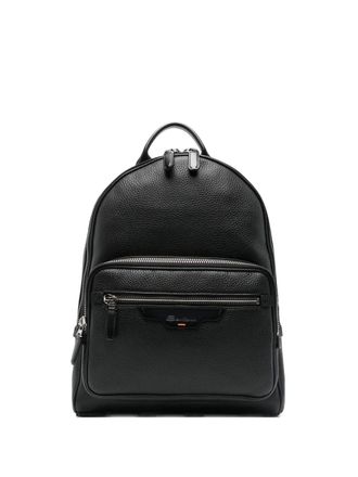 Santoni pebble-leather backpack - men - Calf Leather - One Size - Black