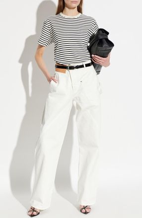 J.W.Anderson T-shirt With A Striped Pattern, Womens, White