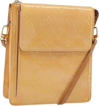 Louis Vuitton Pre-owned Cross Body Bags, female, Beige, Size: ONE SIZE Pre-owned Vintage Patent Leather Accessory Pouch
