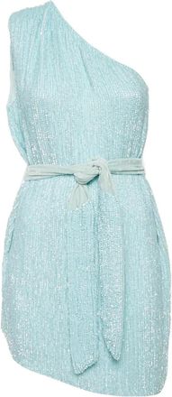 Retrofête Pre-Owned sequined one-shoulder mini dress - Blue