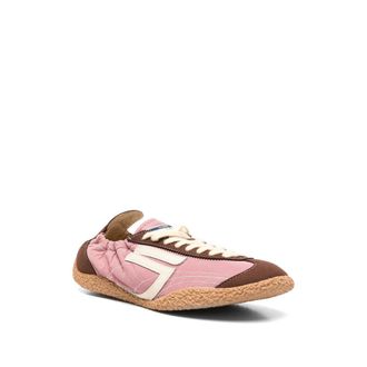 Puraai Womens Panelled Fabric Sneakers Pink-Brown Trainers Pink/brown