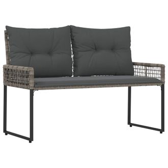 vidaXL Banco De Exterior Gris 118 X 55 X 82 Cm Rat&aacute;n Sint&eacute;tico Y Tela Vidaxl