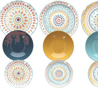 Tognana Servicio De Vajilla 18 Piezas Porcelana Maya Multicolor