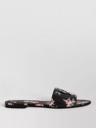 Dolce & Gabbana leather floral-print flat sandals