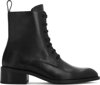 Kazar Enkellaarsjes met veters - Dames - Veterlaarzen - Zwart - 40 EU - Leer - Schoenen