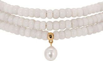 Ettika Marina Layers Beaded Necklace in Bone at Nordstrom
