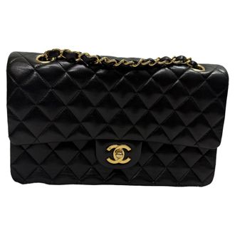 Chanel Chanel Medium Classic Double-Flap schoudertas in zwart lamsleer