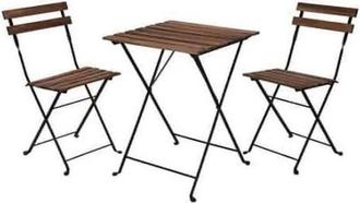 Progarden Mesa Madera Metal + 2 Sillas Plegables 55 X 54 Cm