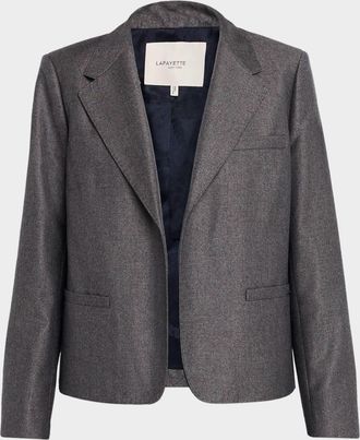 Lafayette 148 New York Cropped Twill Weave Boyfriend Blazer