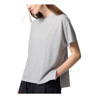 Uniqlo (WMNS) UNIQLO AIRism Seamless Crew Neck Long T-Shirt Short Sleeve Gray 474415-03