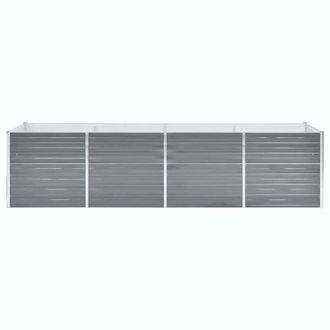 Berkfield Home Garden Raised Bed Galvanised Steel 320x80x77 cm Grey | Size: 320 x 80 x 77 cm