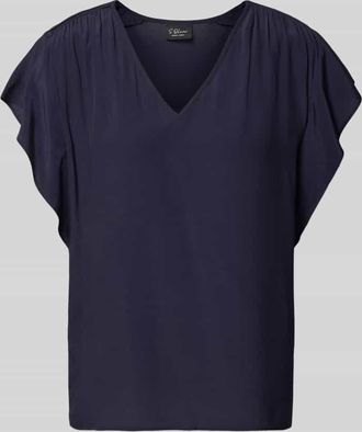 s.Oliver Black Label Regular Fit Blusenshirt aus reiner Viskose in Marine, Größe 34