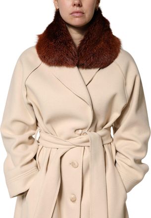 Dolce & Gabbana Brown Mink Fur Collar Women Neck Wrap 60cm X 14cm Scarf
