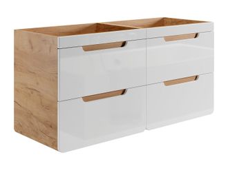 Vente-Unique Mueble suspendido para lavabo en color natural y blanco - 120 cm - ARUBA