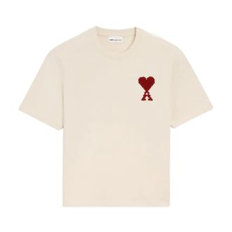 Ami Ami De Coeur T-Shirt - male - Ami Paris - T-Shirts - Beige - XL - Tops