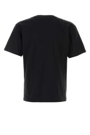 Valentino Garavani Mens Black Cotton T-Shirt Nerorosso Exterior