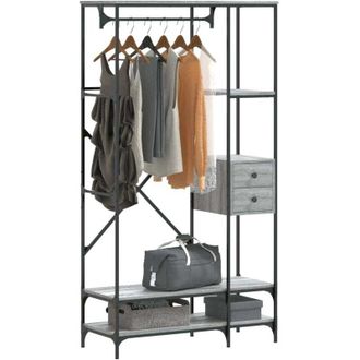 vidaXL Perchero Con Estantes Madera De Ingenier&iacute;a Gris Sonoma Vidaxl Gris