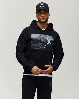 Psycho Bunny Mens Jarvis Hologram Hoodie 001 BLACK / XXXL