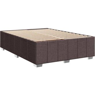 vidaXL Cama Sin Colch&oacute;n Tela Marr&oacute;n Oscuro 140x200 Cm Vidaxl