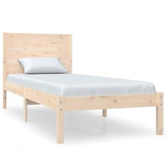 Berkfield Home Bed Frame Solid Wood 75x190 cm Small Single in Brown
