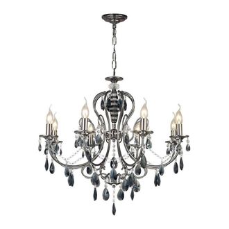 Netlighting Luna Crystal Ceiling 8 Light E14 Black ChromeCrystal