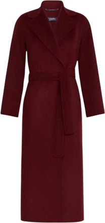 Max Mara Virgin Wool Coat - female - Max Mara - Belted Coats - Red - S - Coats