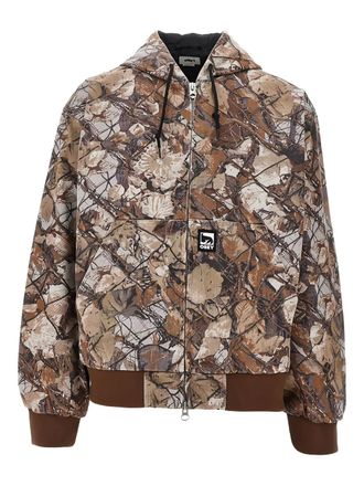 Obey camouflage-pattern hooded jacket - men - Cotton - L - Brown