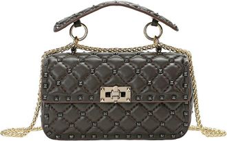 Tiffany & Fred Quilted & Studded Sheepskin Crossbody