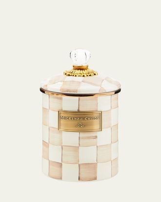 MacKenzie-Childs Mocha Check Medium Canister